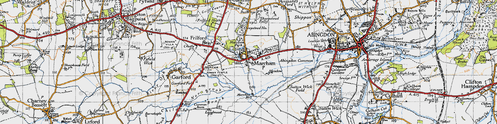 Old map of Abingdon Common in 1947