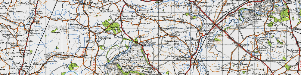 Old map of Marchamley Wood in 1947
