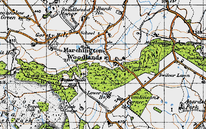 Old map of Marchington Woodlands in 1946