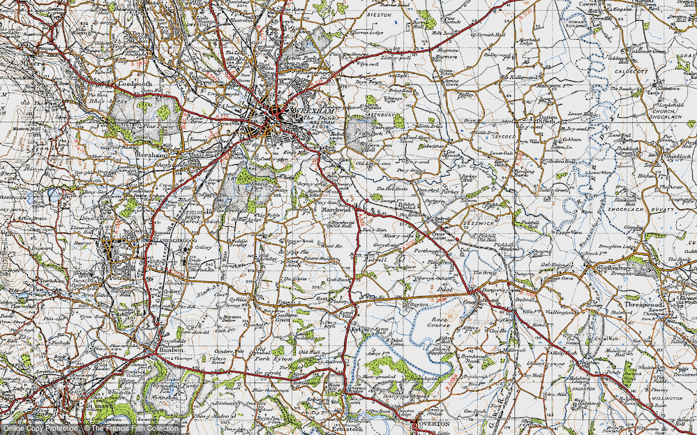Old Map of Marchwiel, 1947 in 1947