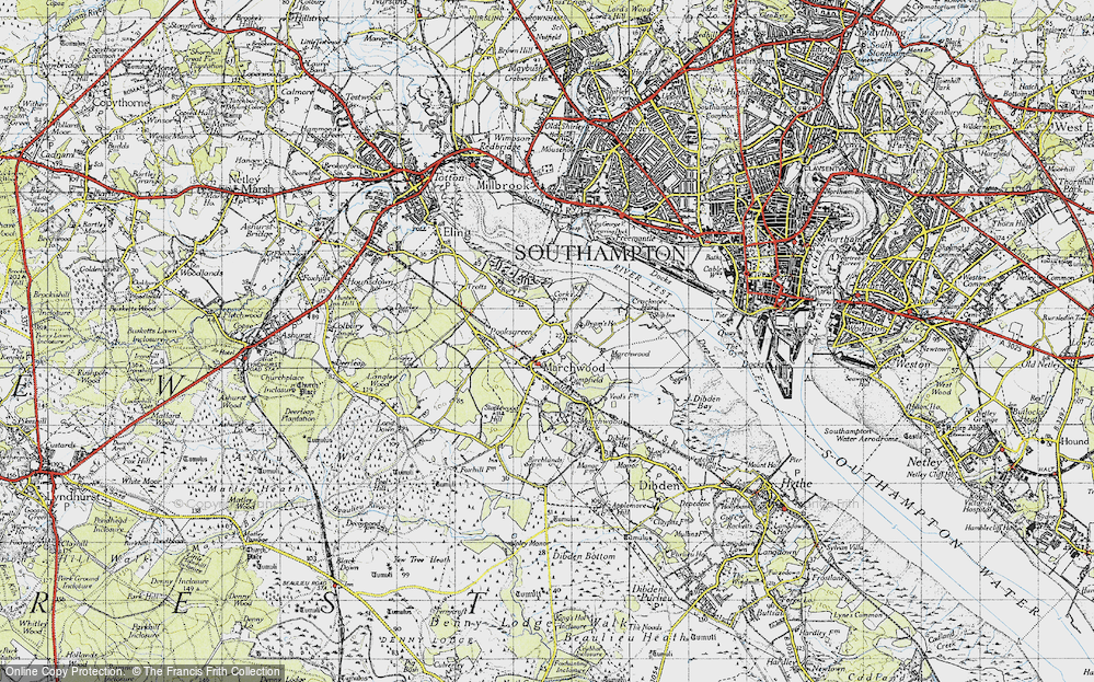 Old Map of Marchwood, 1945 in 1945