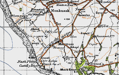 Old map of Marcross in 1947