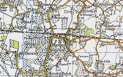 Old map of Marden in 1940