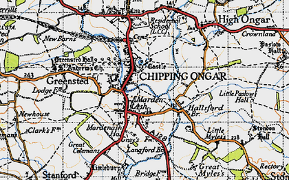 Old map of Marden Ash in 1946