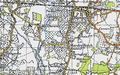 Old map of Marden Beech in 1940