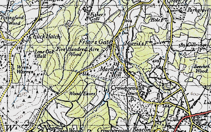 Old map of Wood Eaves in 1940