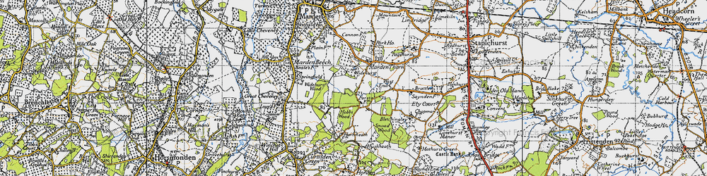 Old map of Widehurst in 1940