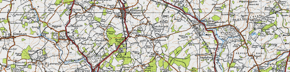 Old map of Mardleybury in 1946