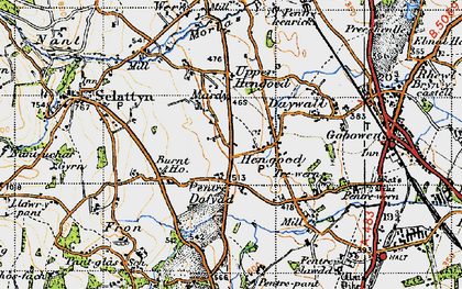 Old map of Mardy in 1947
