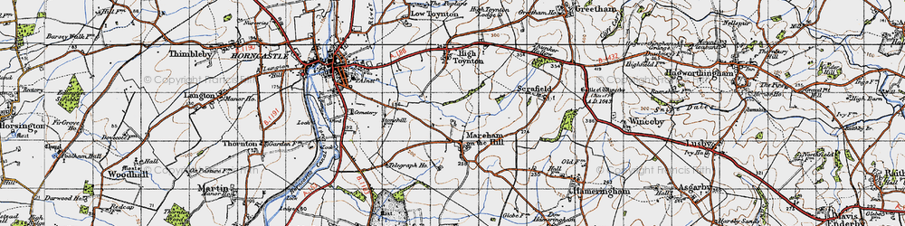 Old map of Mareham on the Hill in 1946
