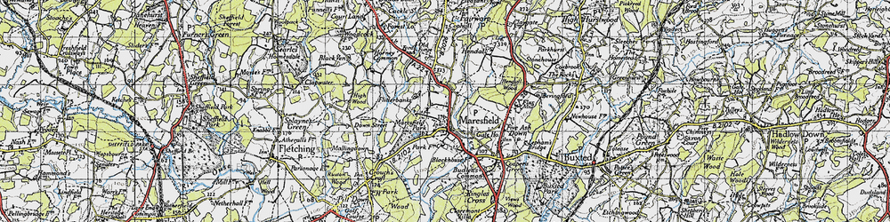 Old map of Maresfield in 1940