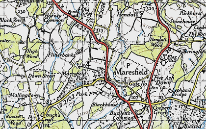 Old map of Maresfield Park in 1940