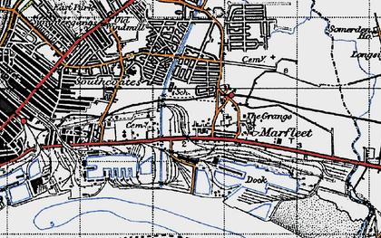 Old map of Marfleet in 1947