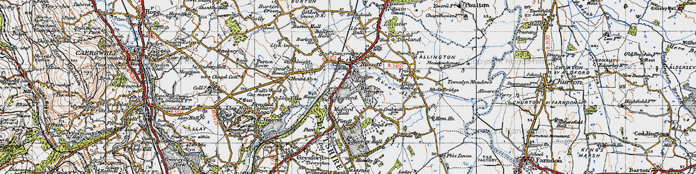 Old map of Marford in 1947