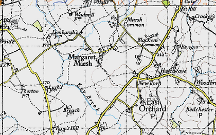 Old map of Margaret Marsh in 1945