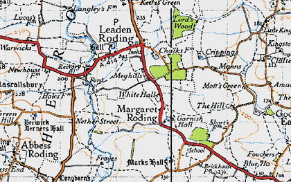 Old map of Margaret Roding in 1946