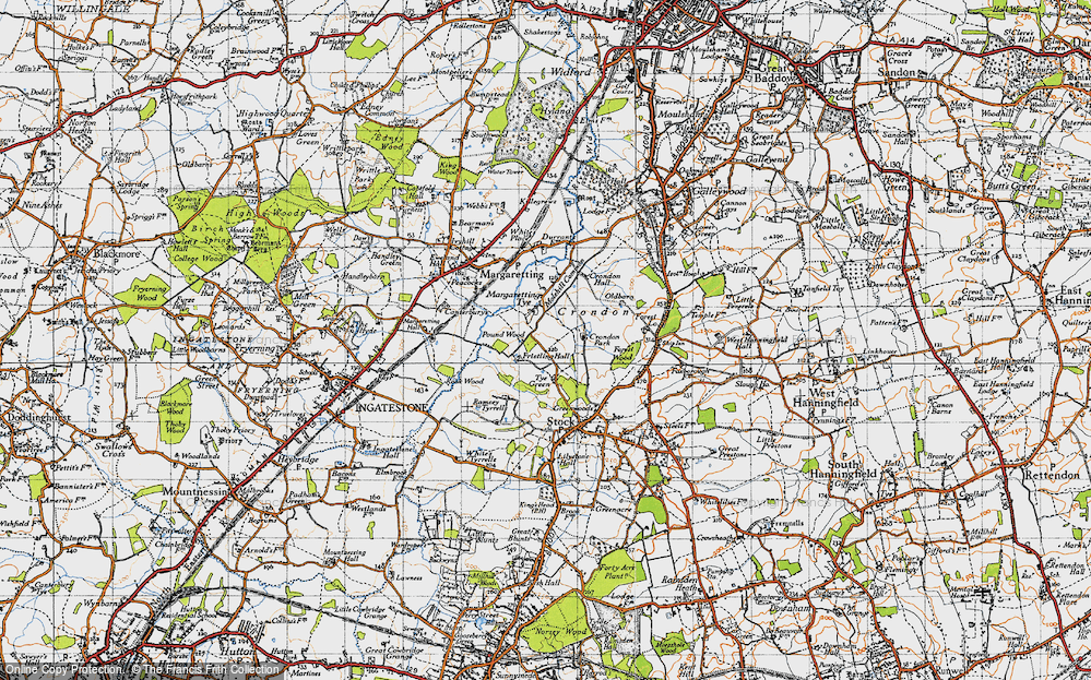 Old Map of Margaretting Tye, 1946 in 1946