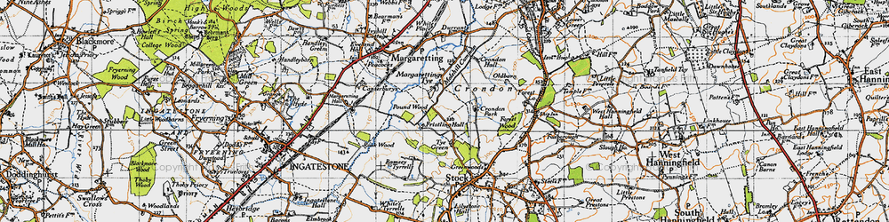 Old map of Margaretting Tye in 1946