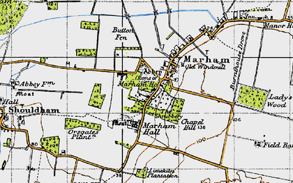 Old map of Marham in 1946