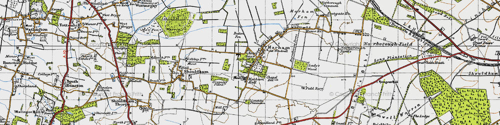 Old map of Button Fen in 1946