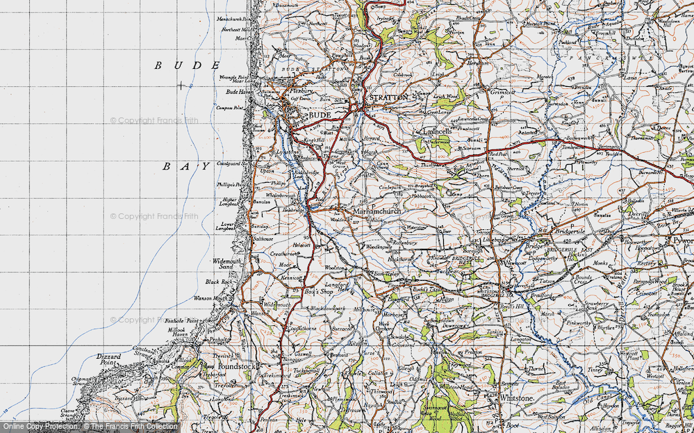 Old Map of Historic Map covering Woolstone in 1946