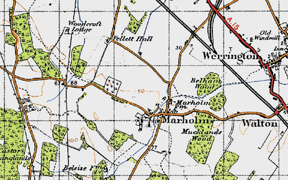 Old map of Marholm in 1946
