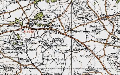 Old map of Brynterfyn in 1947