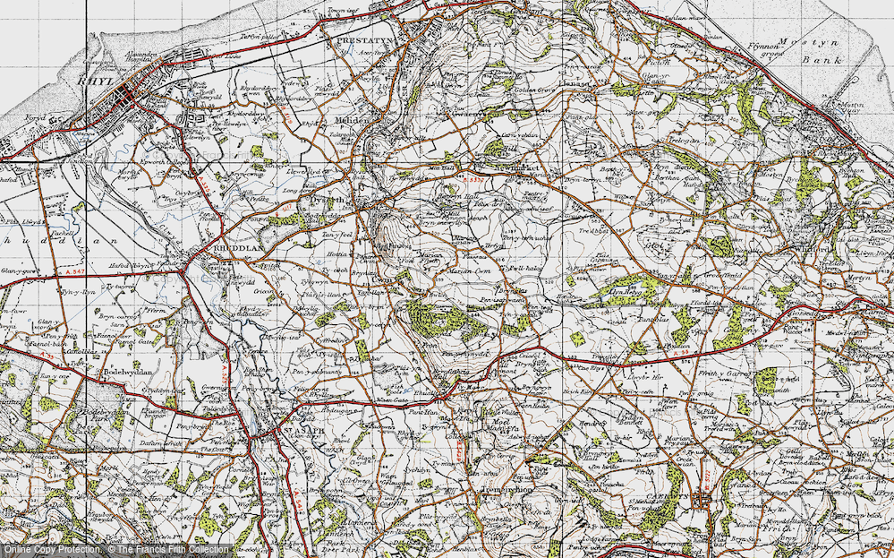 Old Map of Marian Cwm, 1947 in 1947