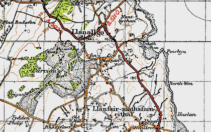 Old map of Marian-glas in 1947