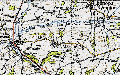 Old map of Mariansleigh in 1946