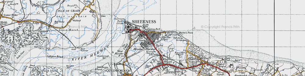 Old map of Marine Town in 1946