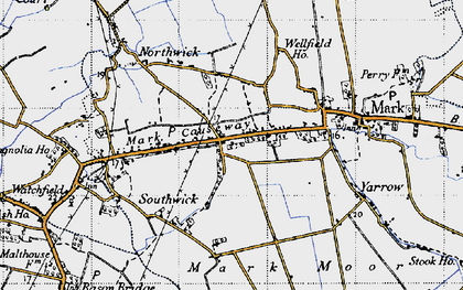 Old map of Mark Causeway in 1946