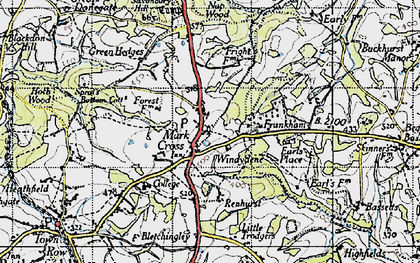 Old map of Mark Cross in 1940