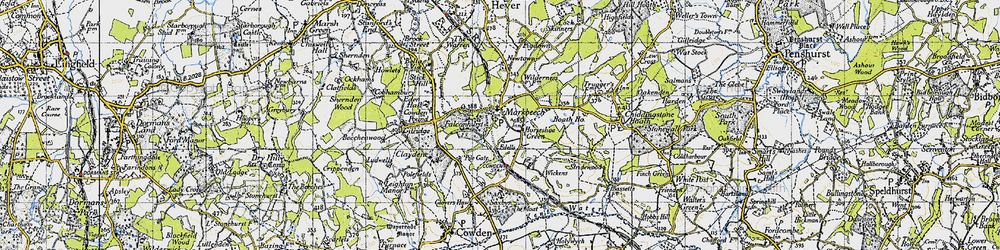 Old map of Markbeech in 1946