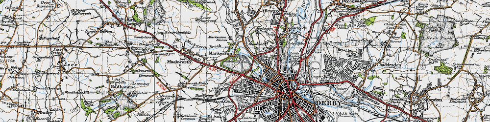 Old map of Markeaton in 1946