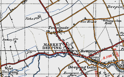 Old map of Market Deeping in 1946