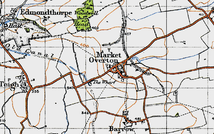 Old map of Market Overton in 1946