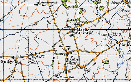 Old map of Market Stainton in 1946
