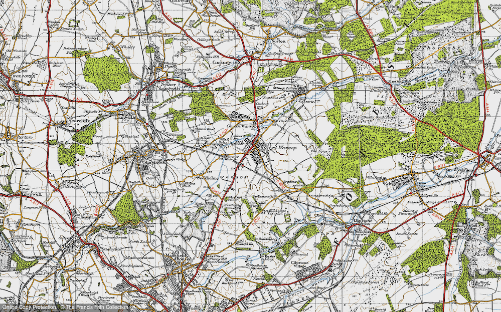 Old Map of Market Warsop, 1947 in 1947