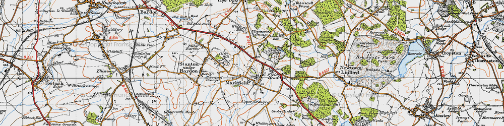 Old map of Markfield in 1946