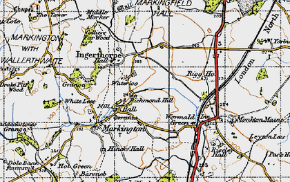 Old map of Markington in 1947