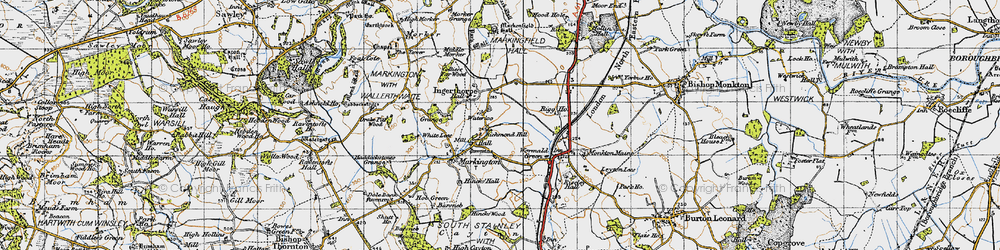 Old map of Markington in 1947