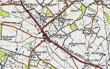 Old map of Markyate in 1946