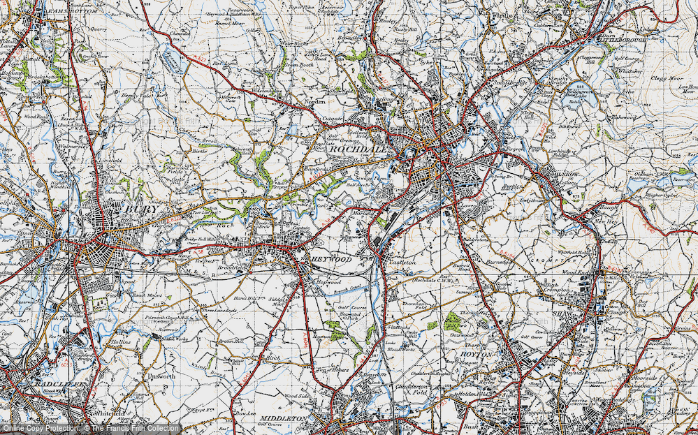 Old Map of Marland, 1947 in 1947