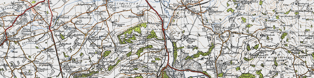 Old map of Marlbrook in 1947
