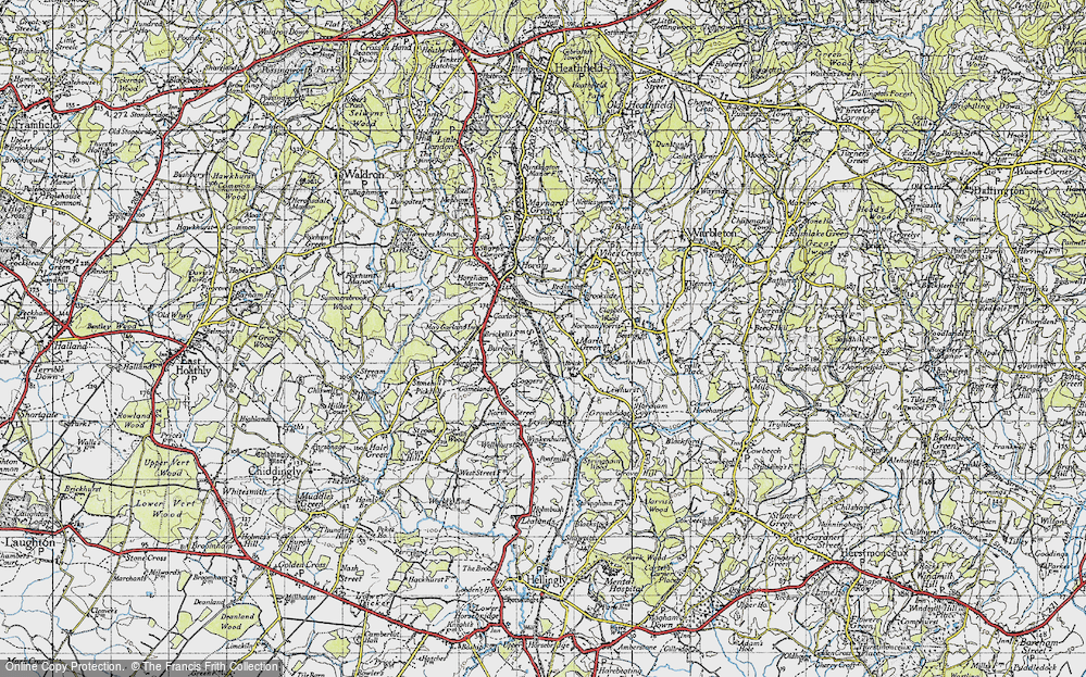 Old Map of Historic Map covering Winkenhurst in 1940