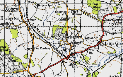 Old map of Marlesford in 1946