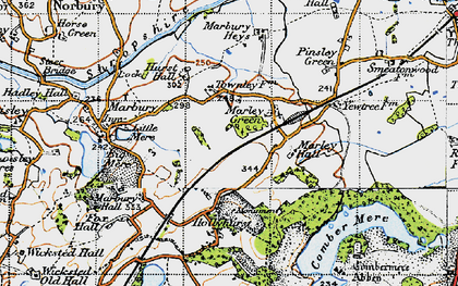 Old map of Marley Green in 1947
