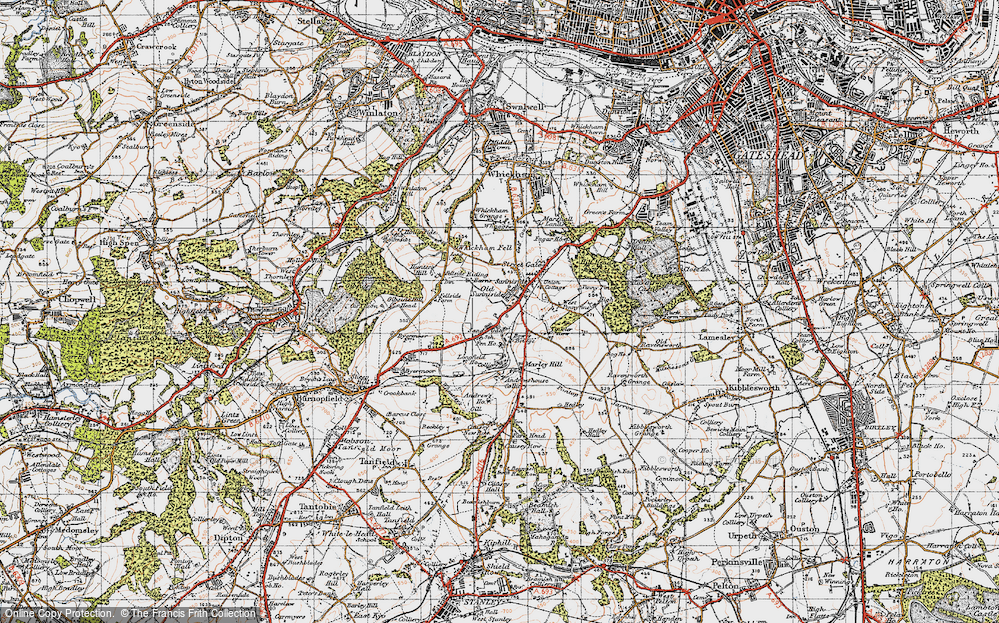 Old Map of Marley Hill, 1947 in 1947