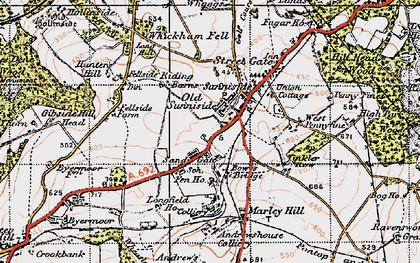 Old map of Marley Hill in 1947